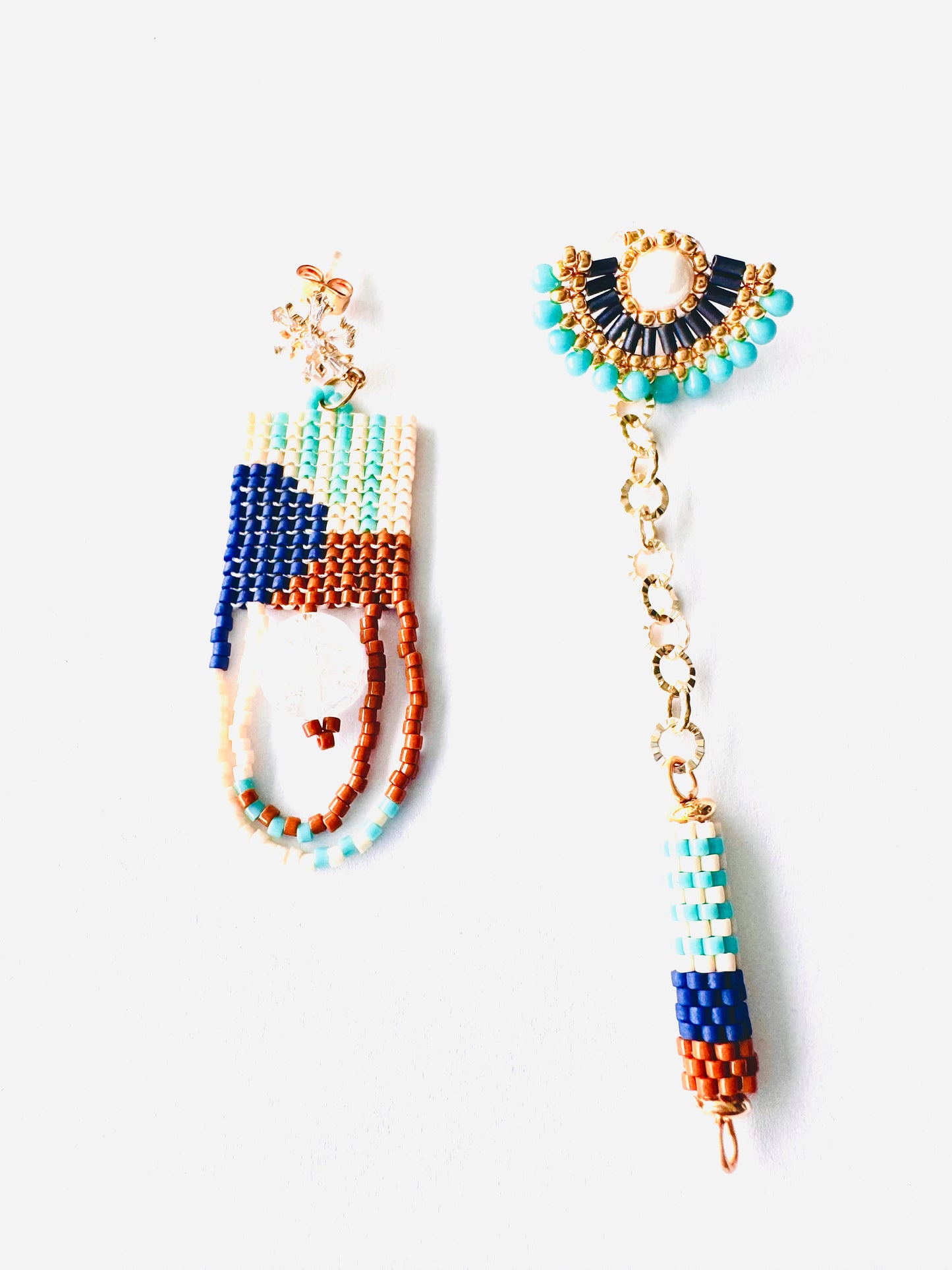 Aretes asimétricos Marina Boho