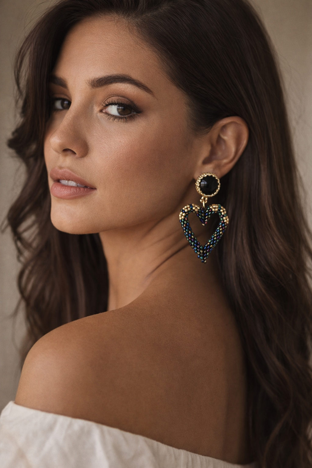 ARETES CORAZON BRILLO NOCTURNO