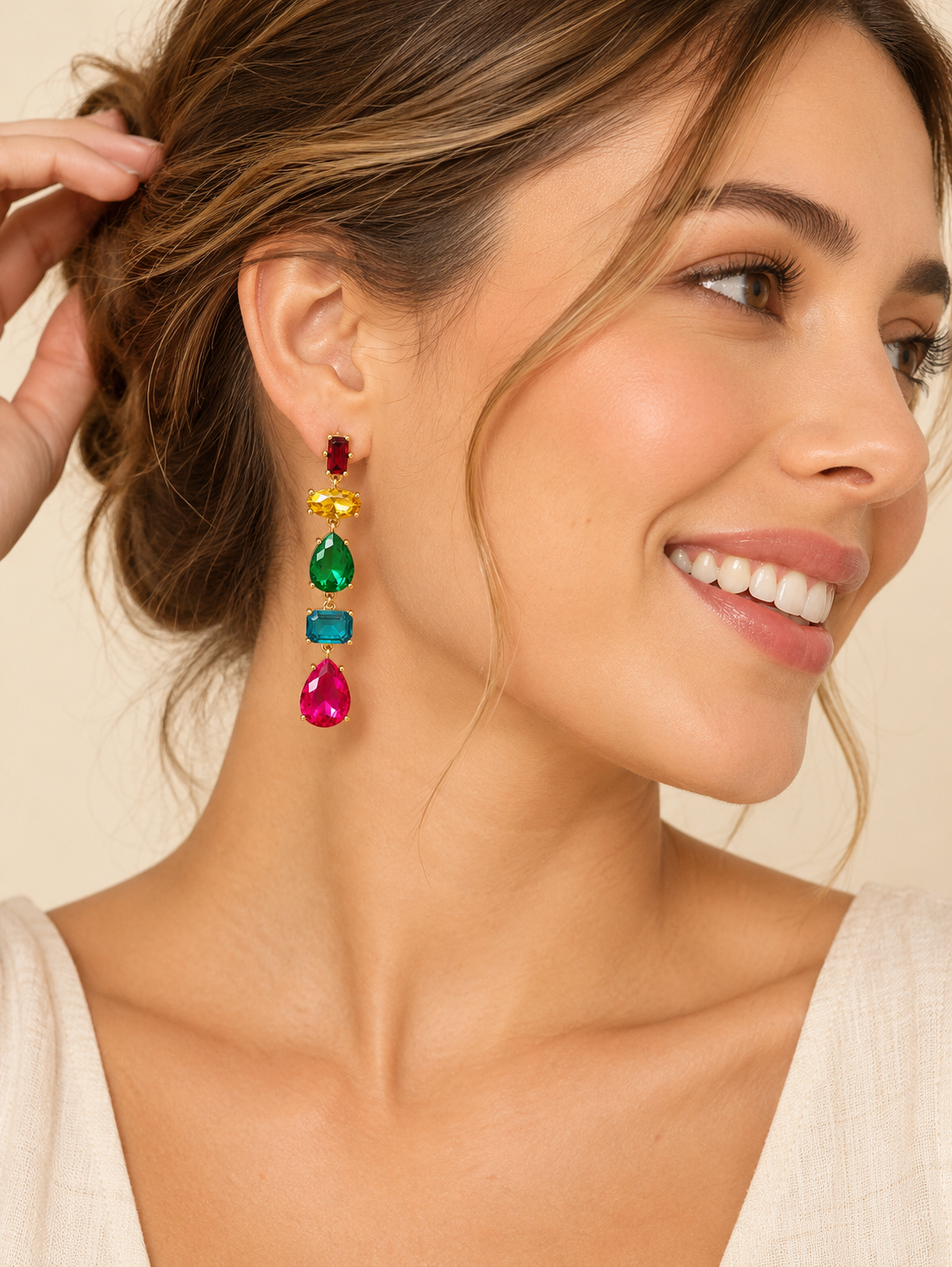 ARETES DESTELLOS DE COLOR