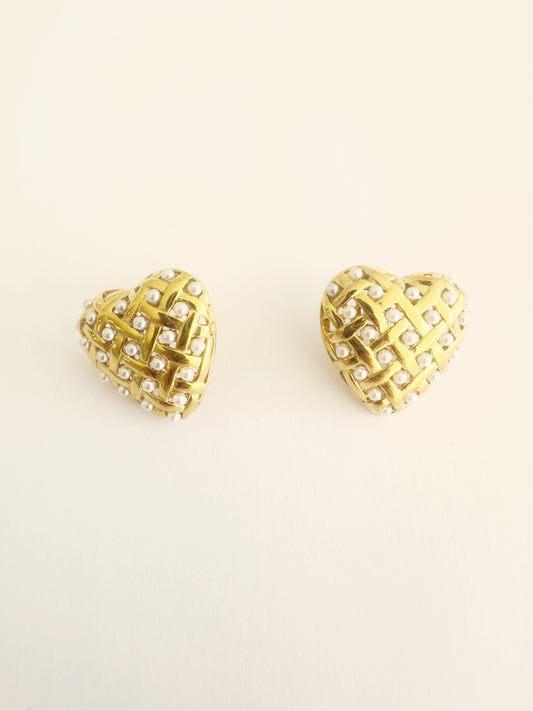 Aretes Corazón Enrejado