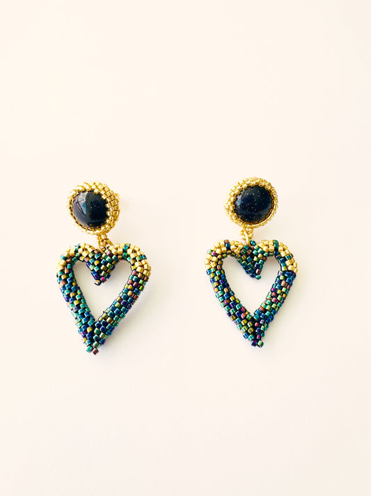 ARETES CORAZON BRILLO NOCTURNO