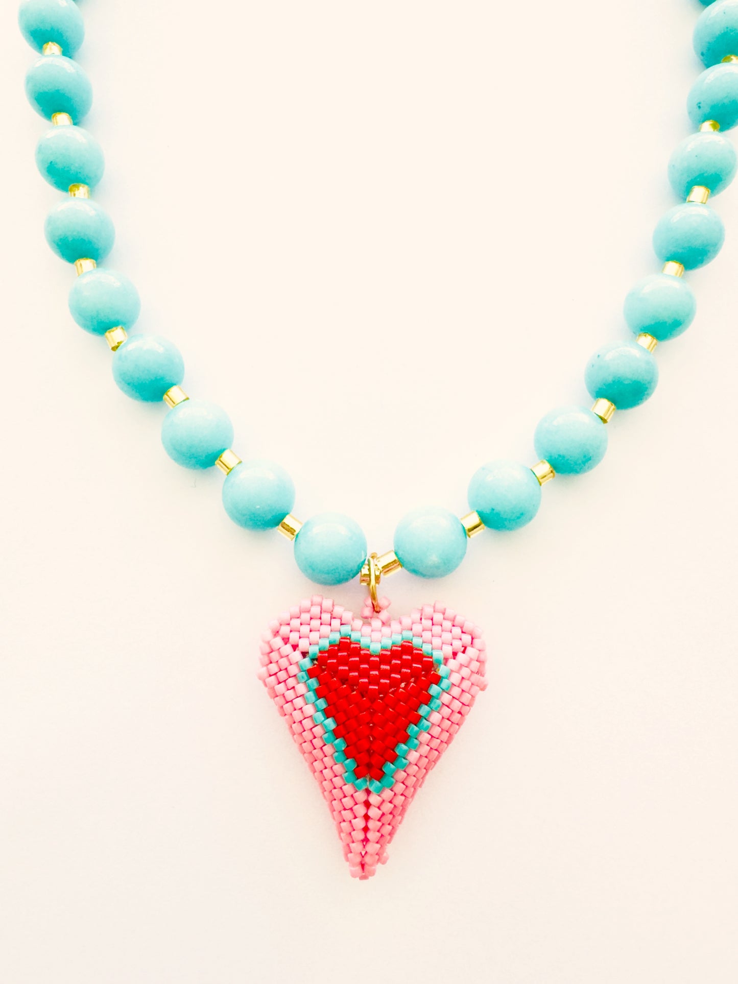 COLLAR CORAZÓN TURQUESA BO