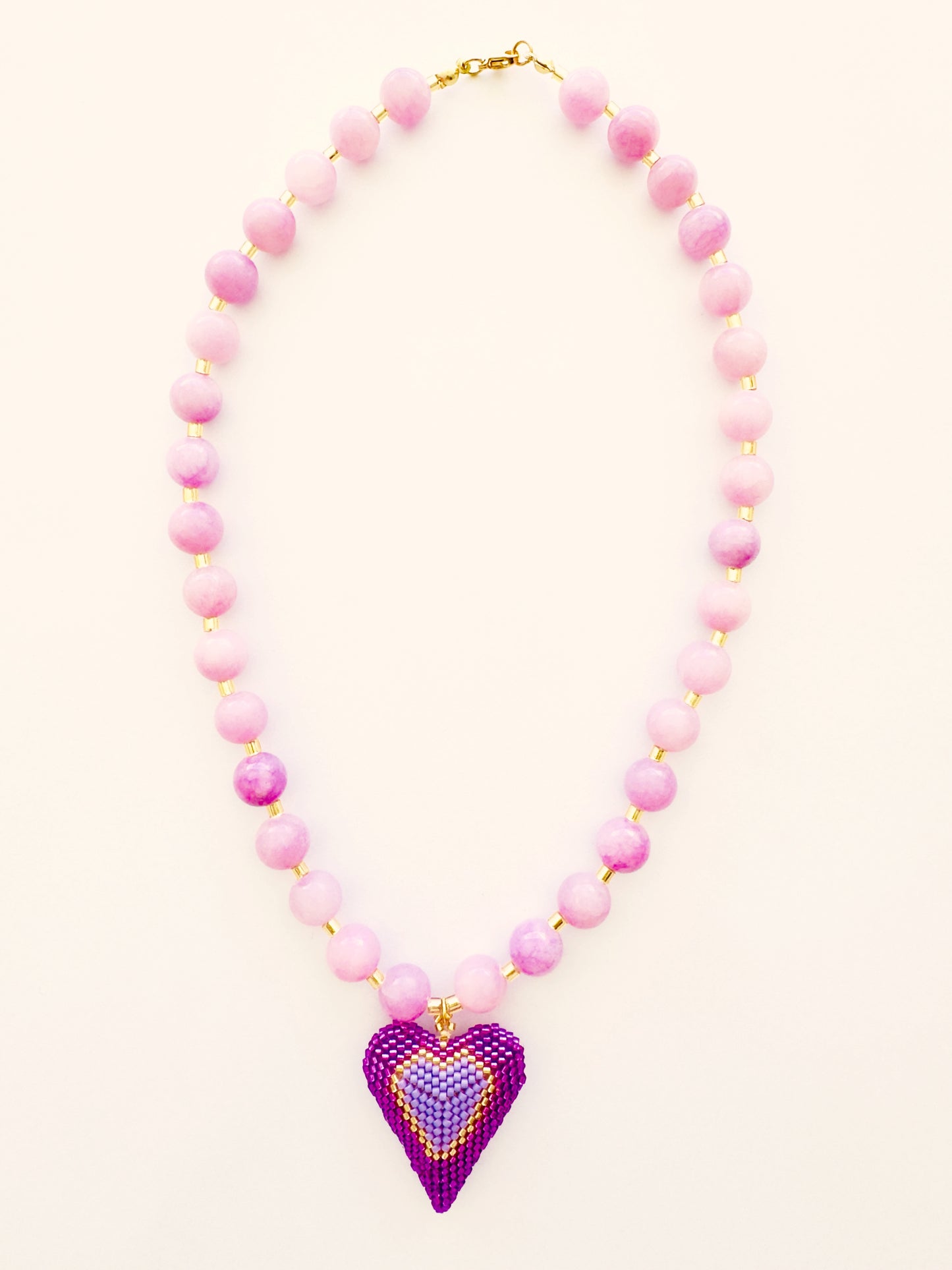 COLLAR CORAZON AGATA ROSA