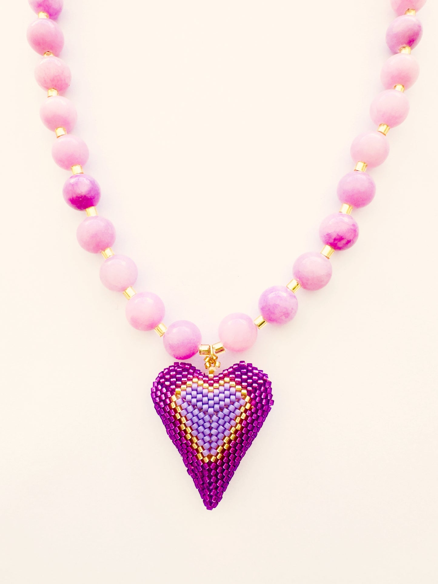 COLLAR CORAZON AGATA ROSA