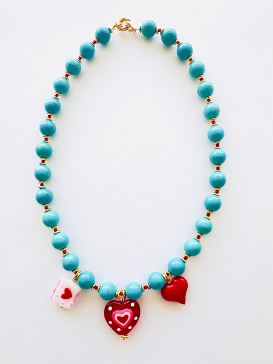 COLLAR LATIDOS TURQUESA